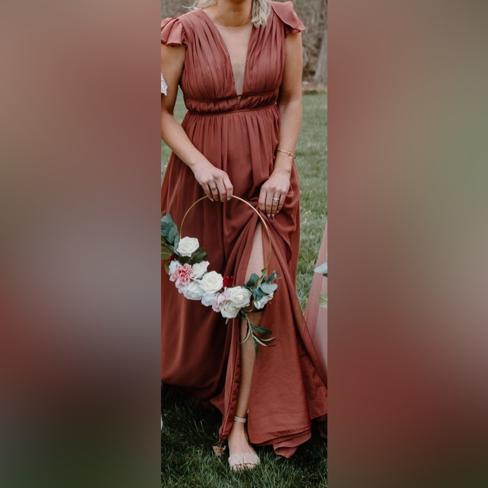 REVELRY Cora Chiffon Dress -cinnamon rose- bridesmaid dress